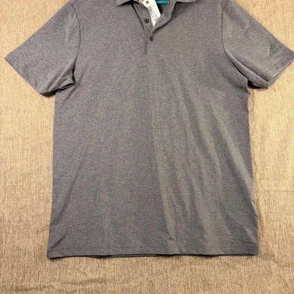 Adidas Men's Grey Heathered Short Sleeve Polo Shirt Size M